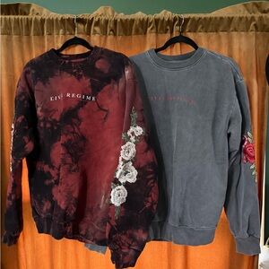 Civil Regime Sweatshirts with Floral Embroidery
